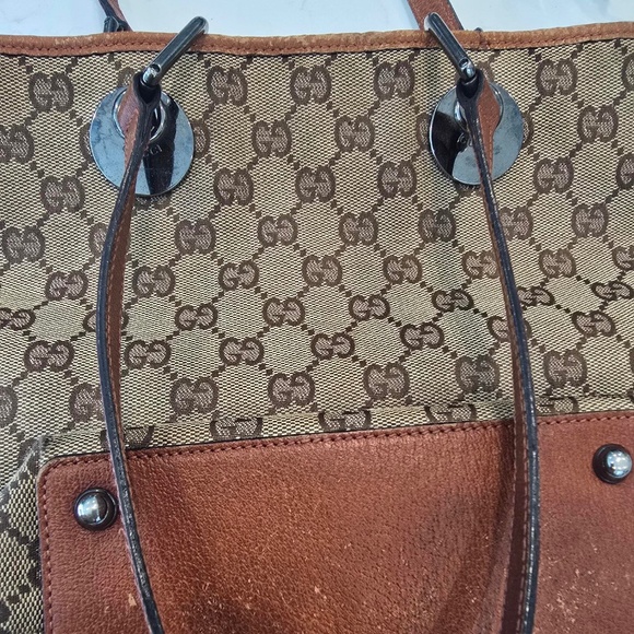 Gucci VTG Canvas Eclipse Tote - Picture 6 of 16